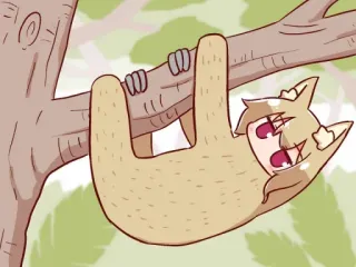 🐒 paresseux, arbre, animal, mignon, dessin animé telegram sticker