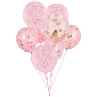 🎈 шары, вечеринка, праздник, розовый, конфетти, день рождения telegram sticker