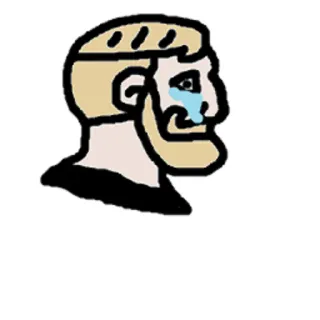 😢 Chad, Meme, Menangis, Meme Internet, Pria telegram sticker