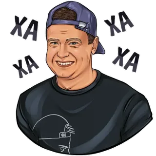 😆 ХА ХА ХА ХА ХА счастливый, улыбка, мультфильм, мужчина, стикер, смех, ха, хаха telegram sticker