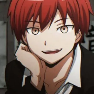 🎭 Karma Akabane Assassination Classroom Аниме, Парень, Рыжие волосы, Ухмылка, Карма, Акабане, Класс убийц telegram sticker