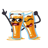 🥳 Bier, Toast, Gläser, Getränk, Alkohol, Prost, Cartoon whatsapp sticker