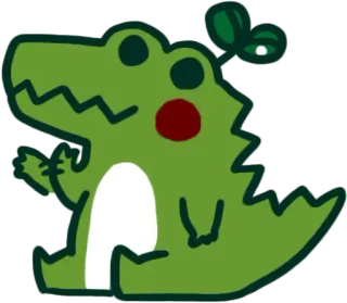 🤗 aligator, kartun, imut, hewan, stiker telegram sticker