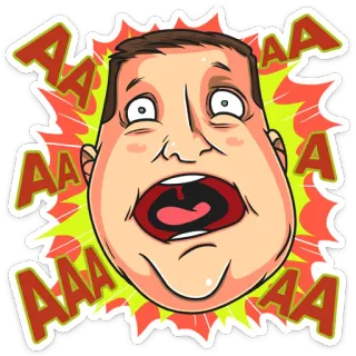 😡 AAAAA กรีดร้อง, การ์ตูน, หน้า, สีหน้า, ช็อค, ตื่นตระหนก telegram sticker