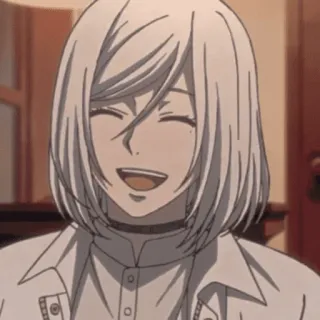 🗡 Anime, Mulher, Feliz, Sorrindo telegram sticker