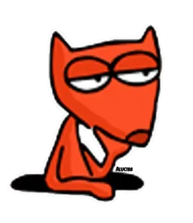 🆗 renard, dessin animé, orange, animal, personnage, autocollant telegram sticker