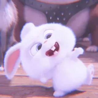 🐰 Snowball The Secret Life of Pets rabbit, bunny, cute, white, animal, cartoon, animated, pet whatsapp sticker