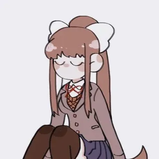 📄 Monika Doki Doki Literature Club! Anime, Monika, Doki Doki Literature Club, Écolière, Mignon telegram sticker