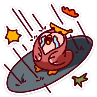 😭 weinen, traurig, fallen, Cartoon, Vogel, verärgert, emotional whatsapp sticker