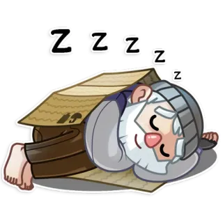 😴 ZZZZ dormindo, velho, desenho, caixa, cansado, descanso telegram sticker