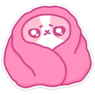 🥺 leniwiec, słodki, koc, zwierzę, kawaii, różowy whatsapp sticker