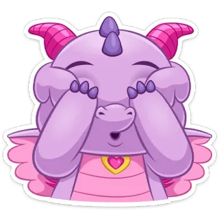 🙈 dragão, desenho animado, fofo, fantasia, animal, adesivo whatsapp sticker