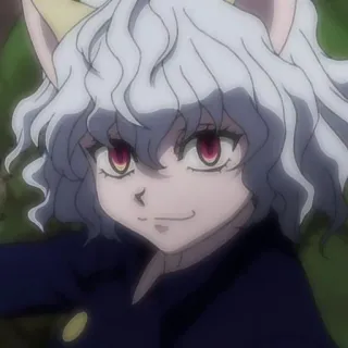 🧊 Neferpitou Hunter x Hunter anime, cat, white hair, red eyes, ant telegram sticker