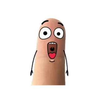 ☝️ cartoon, finger, character, funny, shocked whatsapp sticker