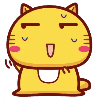 😅 Katze, Cartoon, Emoji, Gelb, Niedlich, Lustig telegram sticker