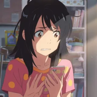🍣 animé, inquiet, choqué, fille, manga telegram sticker