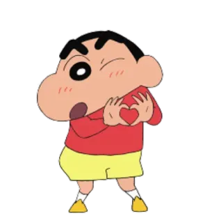😍 Shin-chan Nohara Crayon Shin-chan Anime, Desenho animado, Shin-chan, Coração, Amor whatsapp sticker