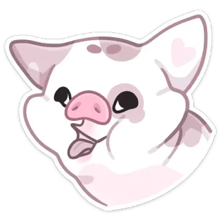😛 돼지, 동물, 귀여운, 스티커, 만화, 분홍색 whatsapp sticker