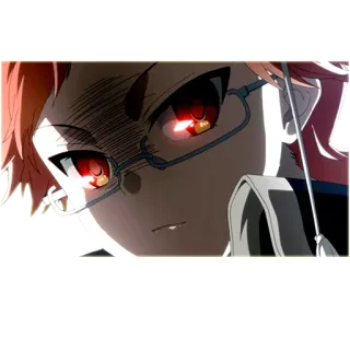 😡 Anime, Personnage, Manga, Lunettes, Yeux rouges, Colère whatsapp sticker