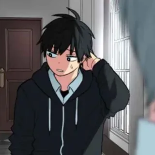 🎧 Anime, Manga, Charakter, Ausdruck, Cartoon, Schwarze Haare telegram sticker