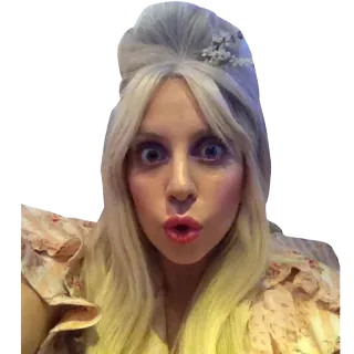 😯 Lady Gaga cantante, celebridad, retrato, pelo rubio, mujer, estrella pop, músico telegram sticker