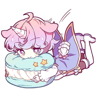 🤗 애니메이션, 만화, 유니콘, 귀여운, 파스텔, 마카롱, 카와이 telegram sticker