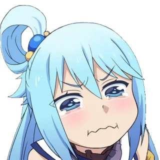 🥲 Aqua Konosuba Аниме, Плач, Коносуба, Аква, Мультфильм, Грустно telegram sticker