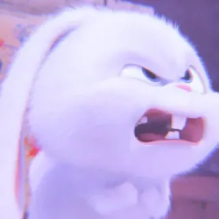 🐰 Snowball The Secret Life of Pets rabbit, bunny, angry, cartoon, animated, pet, animal whatsapp sticker