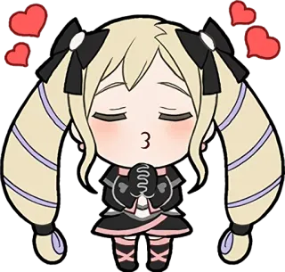 😘 Anime, Desenho animado, Corações, Bonito, Garota, Chibi telegram sticker