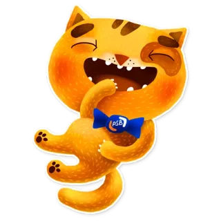 😂 Katze, Cartoon, Tier, lustig, süß, lachend whatsapp sticker