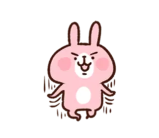 😝 분홍 토끼, 만화, 귀여운, 캐릭터 telegram sticker