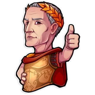 👍 Julius Caesar Caesar, Roman, Emperor, thumbs up, ancient history telegram sticker