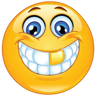 😬 Emoji, Smiley, Dents, Dent en or telegram sticker