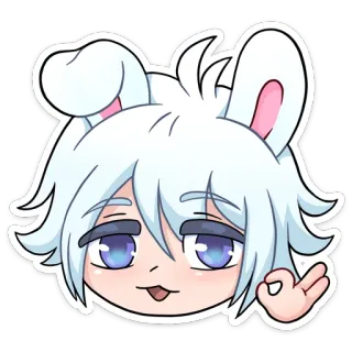 👌 lapin, lapinou, animé, mignon, kawaii, manga, dessin animé, animal telegram sticker