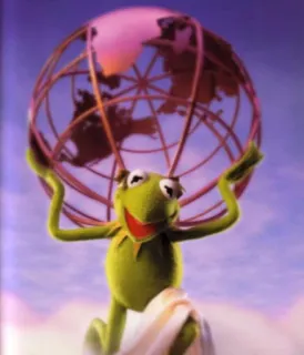 🌍 Kermit the Frog kermit, muppets, rana, mondo, terra telegram sticker
