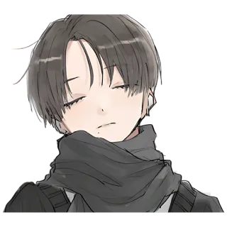 😴 Anime, Personagem, Cachecol, Retrato telegram sticker