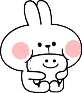 🙂 rabbit, cute, animal, cartoon, kawaii telegram sticker