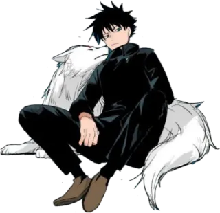 😕 Megumi Fushiguro Jujutsu Kaisen Аниме, Jujutsu Kaisen, Мегуми Фушигуро, Собака, Персонаж telegram sticker