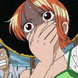 👑 Nami One Piece Anime, Nami, One Piece, Choc, Réaction whatsapp sticker