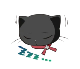 😴 ZZZZ... кот, спящий, сон, мультик, zzz, шарф telegram sticker