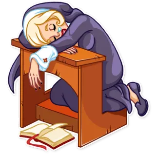 😴 nun, religion, sad, confessional, catholic, church telegram sticker