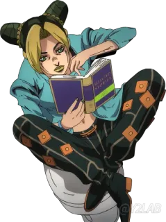 🚽 Jolyne Cujoh JoJo's Bizarre Adventure Selected Stories anime, manga, Jojo, Jolyne Cujoh, character, book telegram sticker