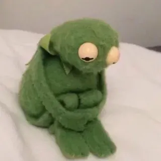 💚 sad, green, lonely, stuffed animal, toy, depressed, isolated telegram sticker