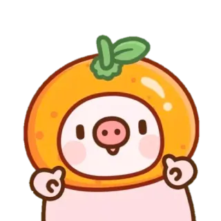 🤗 可愛い, 豚, オレンジ, 動物 telegram sticker