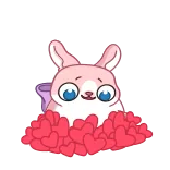 ❤️ conejo, corazones, lindo, rosa, animal, pegatina telegram sticker
