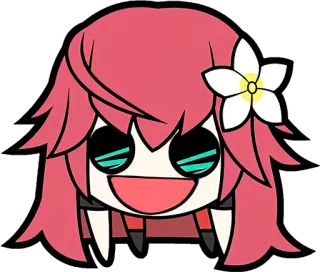 👹 Anime, Kwiat, Kreskówka, Uroczy, Postać, Uśmiech telegram sticker