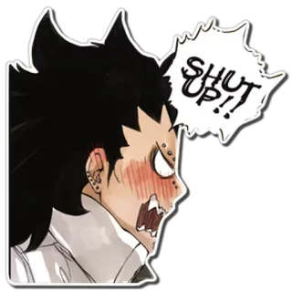 😡 SHUT UP!! Anime, Marah, Berteriak, Gelembung ucapan, Karakter telegram sticker