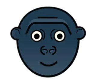🦍 หน้า, หัว, การ์ตูน, อวตาร, สัตว์, ลิง, กอริลลา, ไอคอน telegram sticker