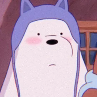 🧸 Ice Bear We Bare Bears медведь, мультфильм, милый, животное, белый медведь, Мы обычные медведи whatsapp sticker