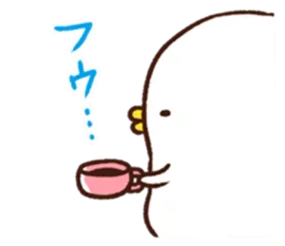😄 フウ 펭귄, 커피, 카와이, 귀여운, 휴식, 음료, 애니메이션 telegram sticker